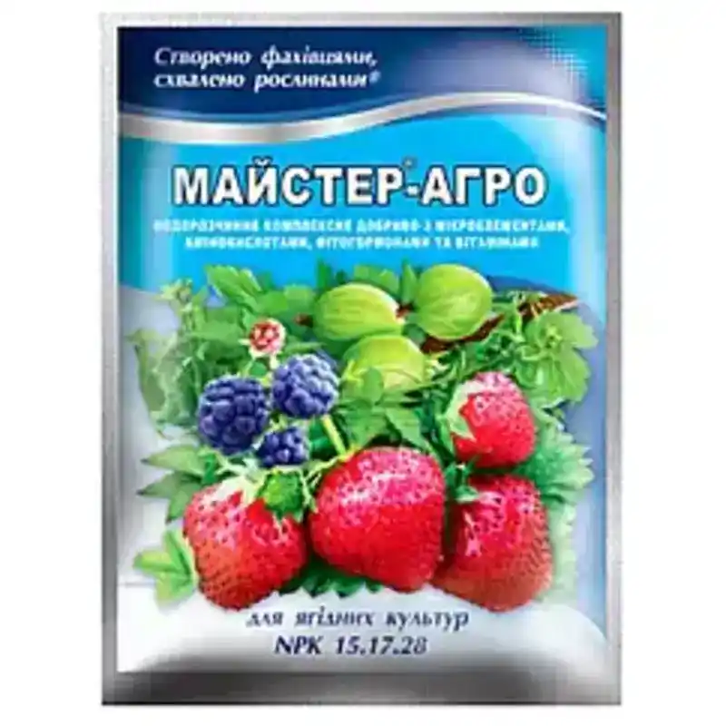 Удобрение Мастер агро для ягодных культур 15-17-28 — 100 г от Профессиональных Семян