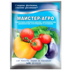 Удобрение Мастер агро для томатов, перца и баклажанов 25.15.15 — 100 г от Профессиональных Семян